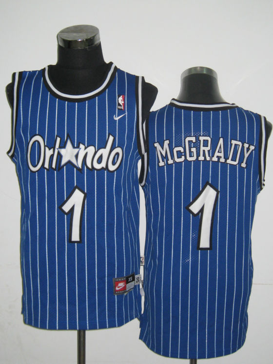  NBA Orlando Magic 1 McGrady Blue Throwback Swingman Jersey